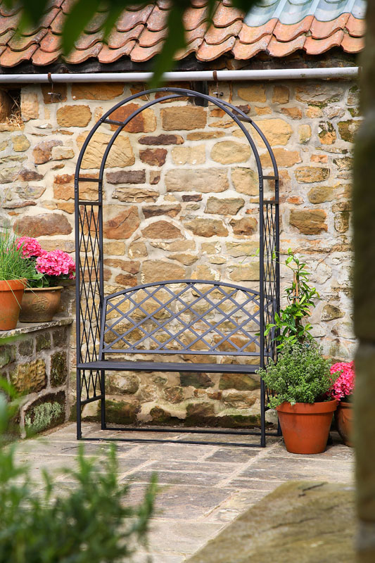 Metal Garden Arch with Seats