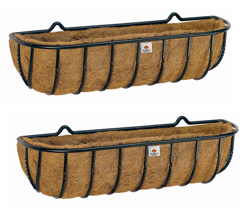 Garden Wall Trough Planter Baskets Country Forged  61cm Set of 2