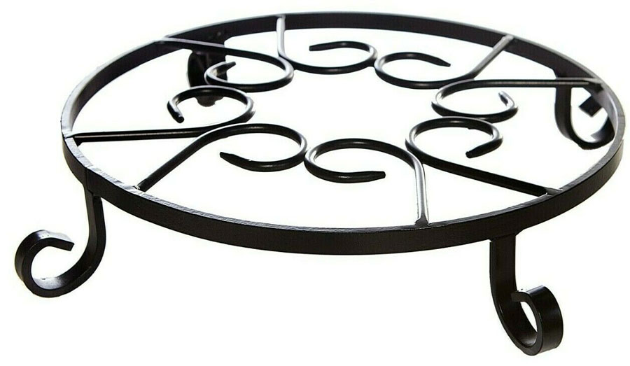 Scrolled Metal Raised Plant Pot Stand.