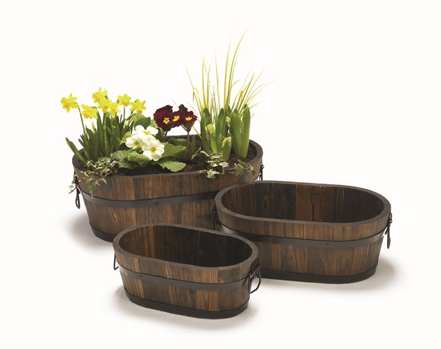 Burntwood Wooden Planter Troughs