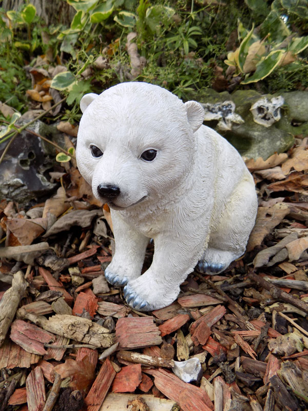 Baby Polar Bear Garden Ornament