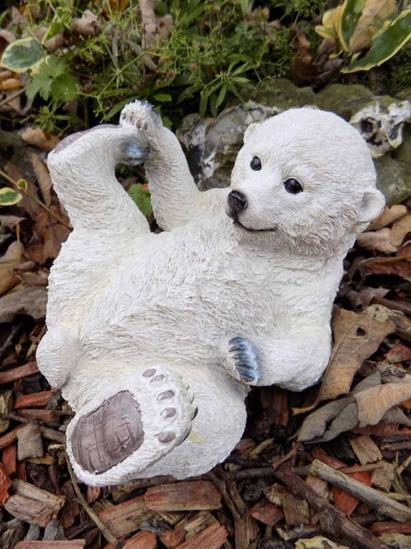 Polar Bear Cub Garden Ornament