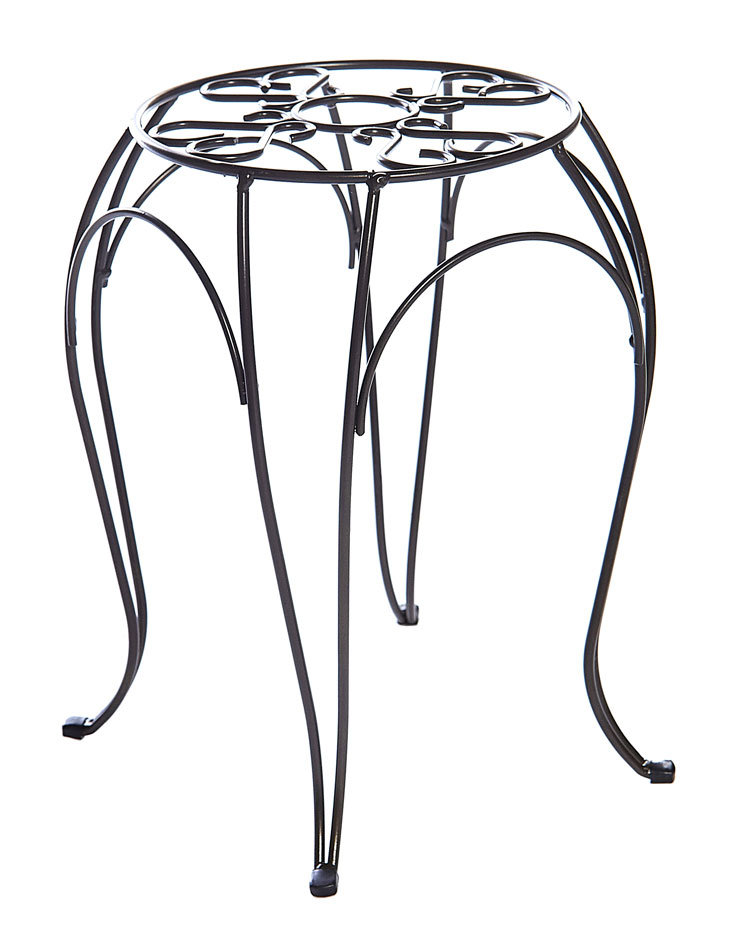 25cm Scrolled Metal Tall Raised Plant Pot Stand
