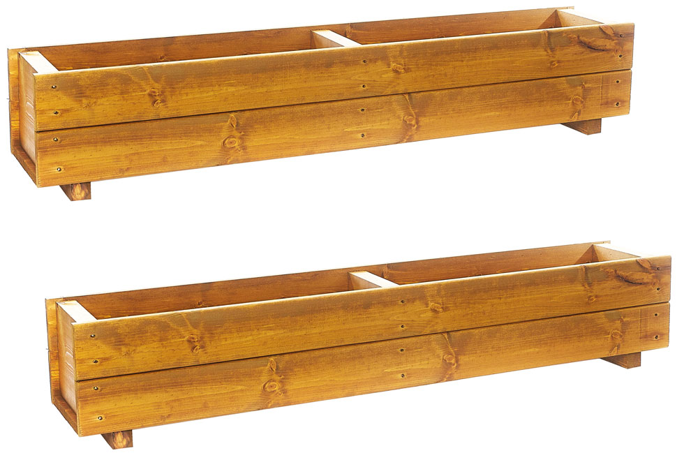 Set Of 2 Large 120cm Wooden Rectangular, Wooden Rectangular Planters Uk