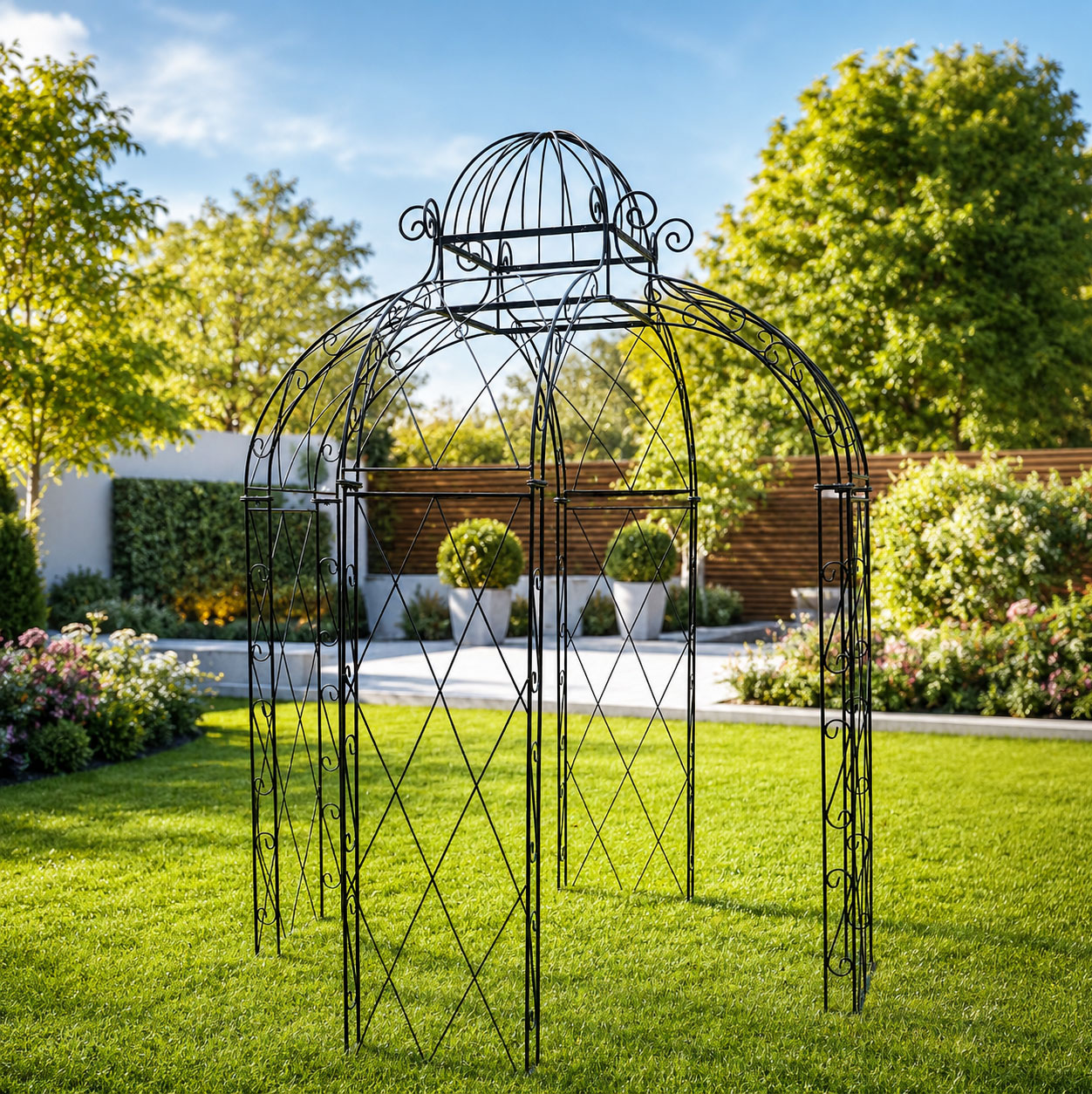 Premium Heavy Duty Metal Chantilly Gazebo with Scroll Detailing