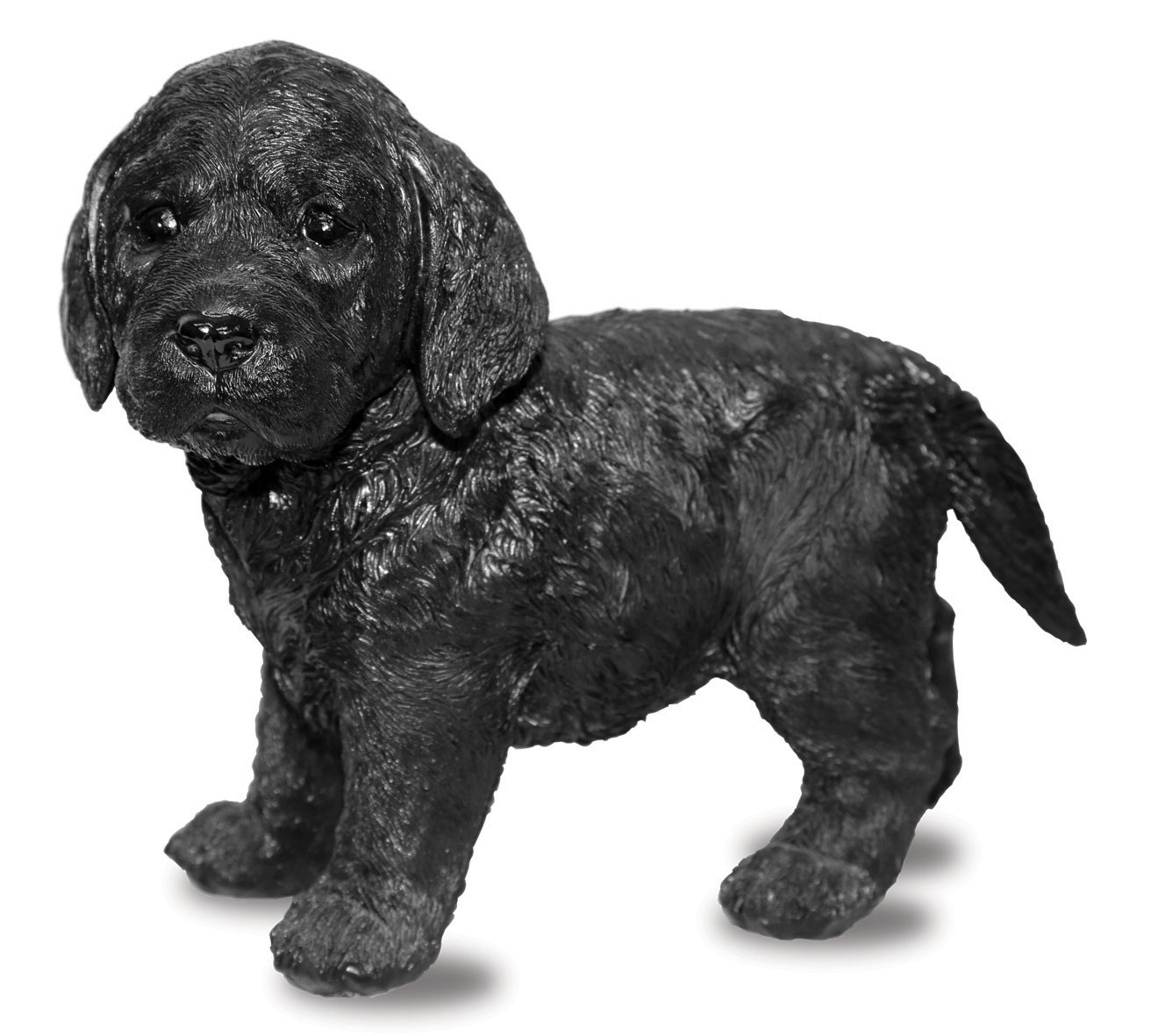 Black Labrador Puppy Dog - Animal Figurine Ornament - Statues