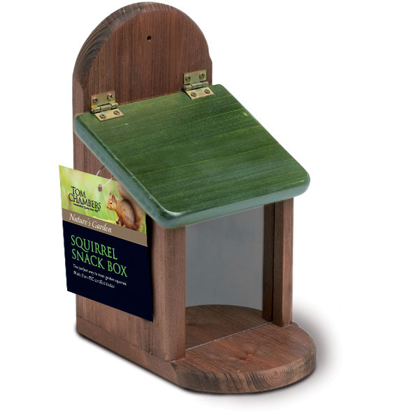 Wooden Squirrel Snack Box Feeder 