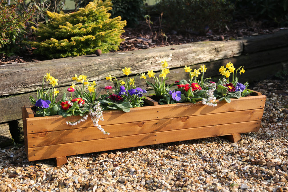 Harlow Trough Planter - Wood