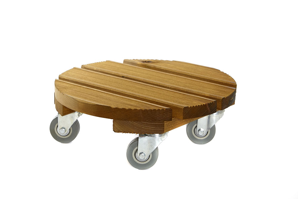 Traditional Round 30cm Pot Stand with Wheels