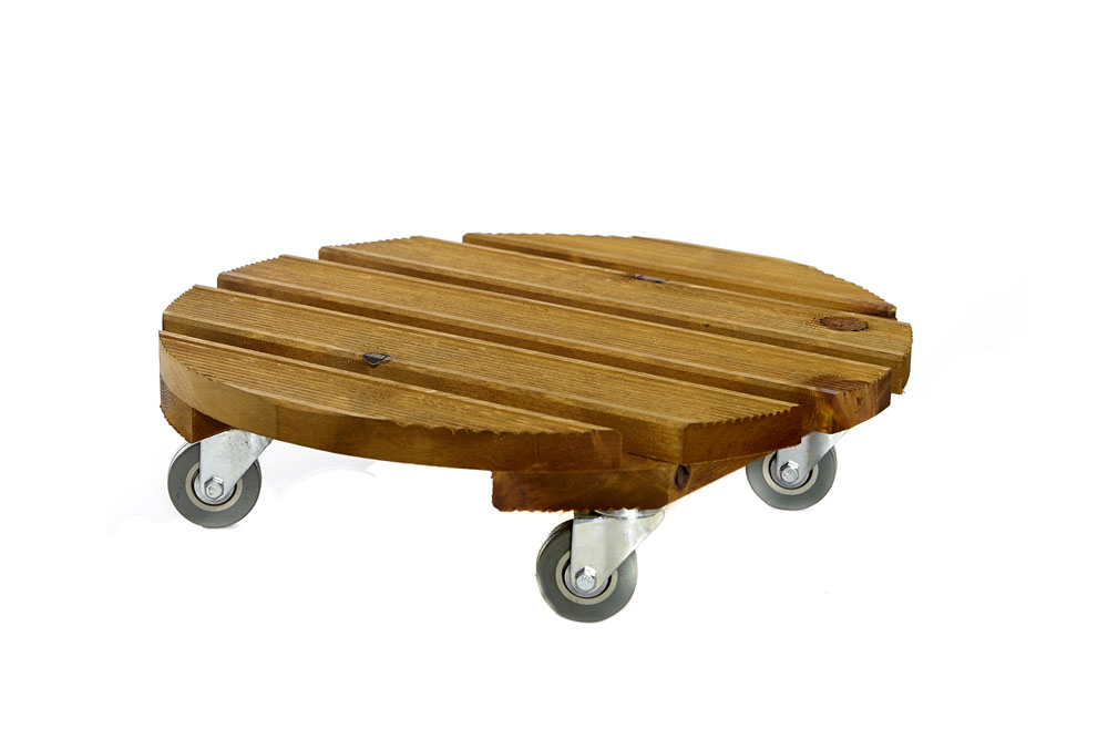Traditional Round 40cm Pot Stand with Wheels