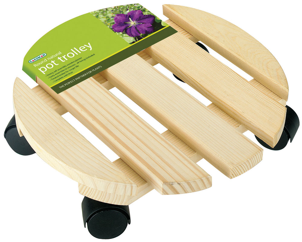 Wooden Pot Trolley - Plant Holder