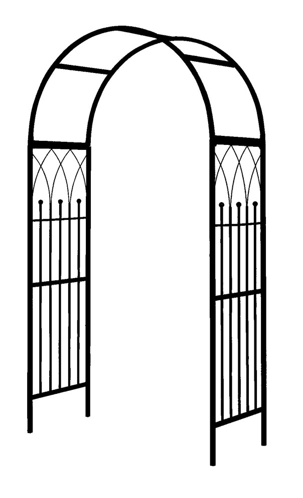 Black Ornate Garden Arch