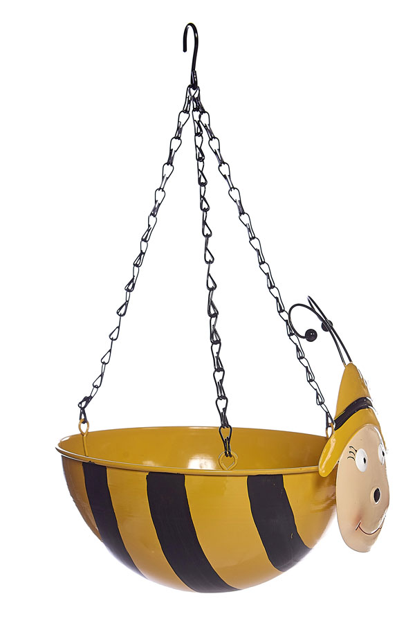 Novelty Bumble Bee Metal Hanging Basket
