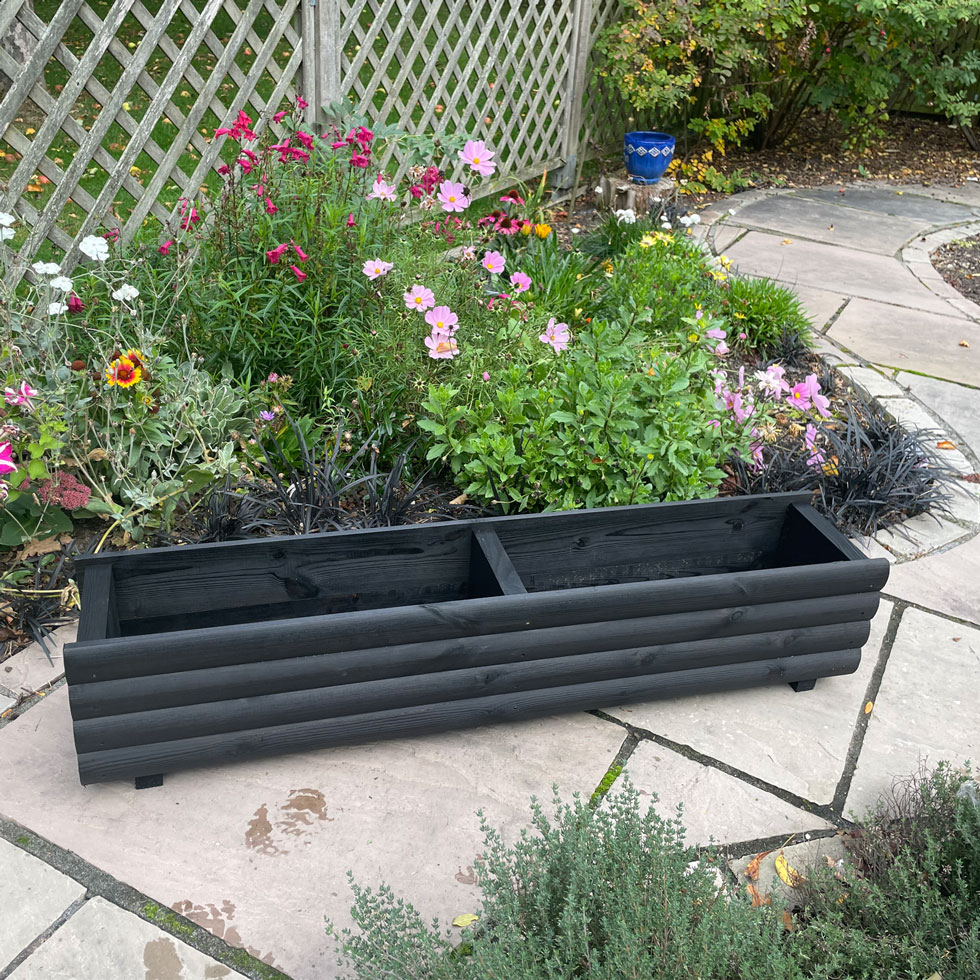 Long Planter Garden Black Container