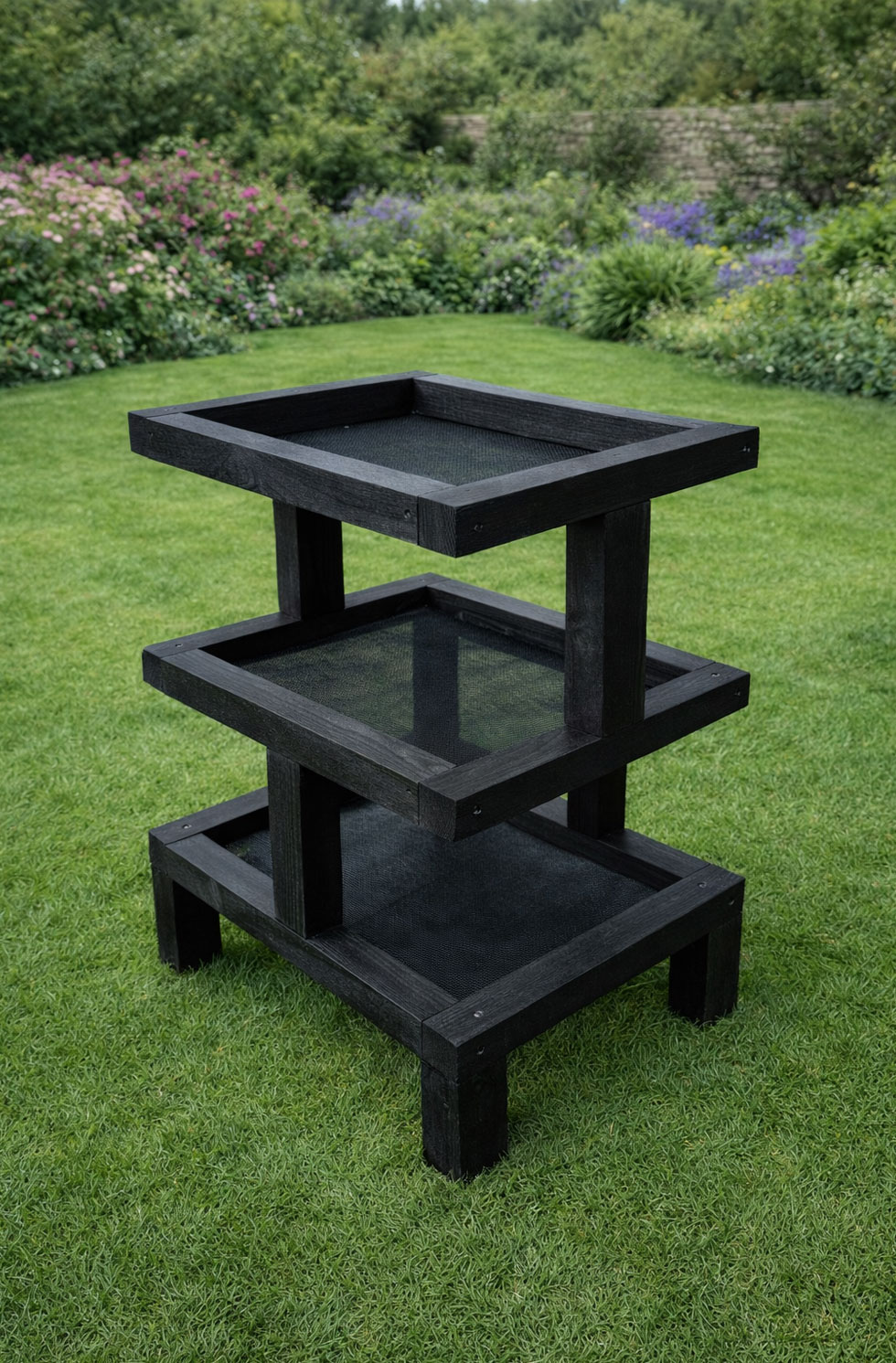 Three Separate Feeding Ultra-Fine Mesh Base Tables for Ground Feeding Wild Birds 