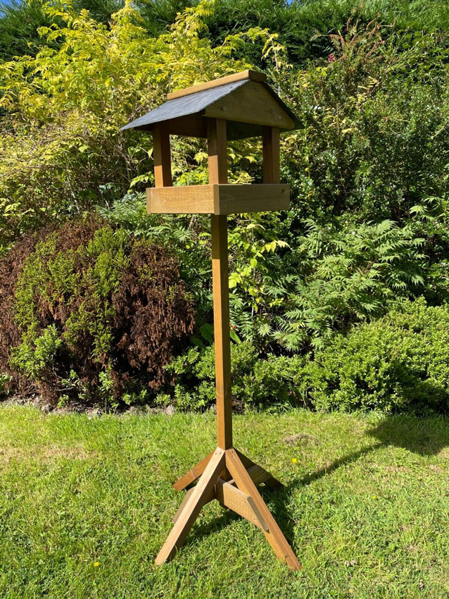 Wooden Bird Table Garden Feeder Slate Roof READY MADE