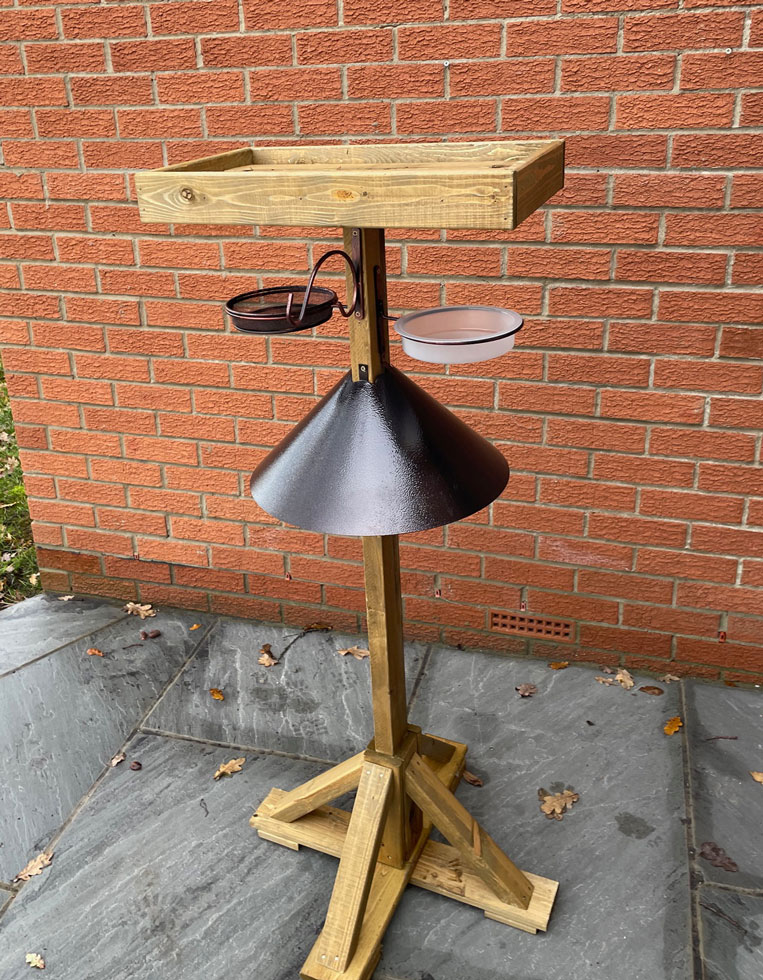 Wooden Bird Large Table and Squirrel Baffle