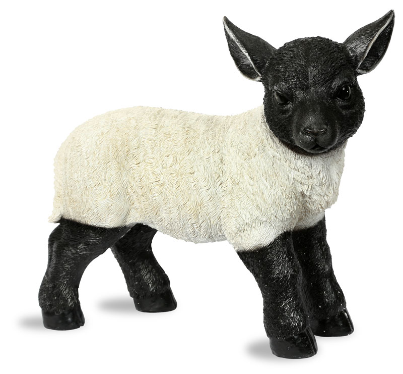 Black & White Standing Large Lamb - Garden Ornament