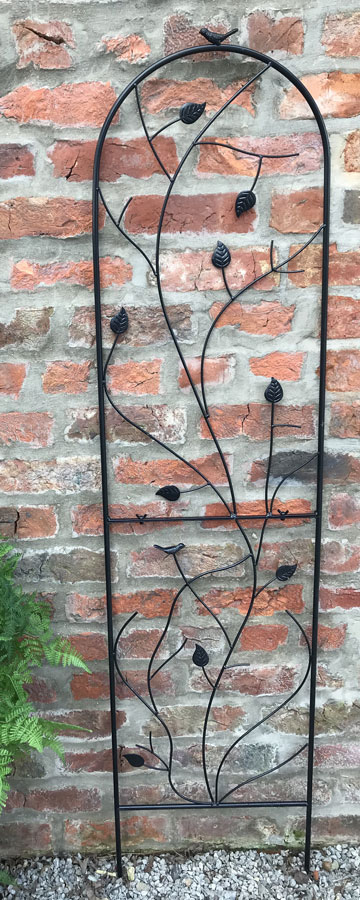 Garden Wall Trellis Bird Leaf Design Black Large 1.6m
