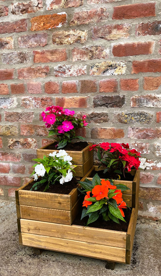 Corner Raised Wooden Flower Planter