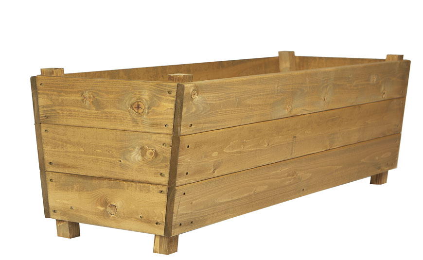 Large Wooden Deep Rectangular Garden Planter Trough - UK ...