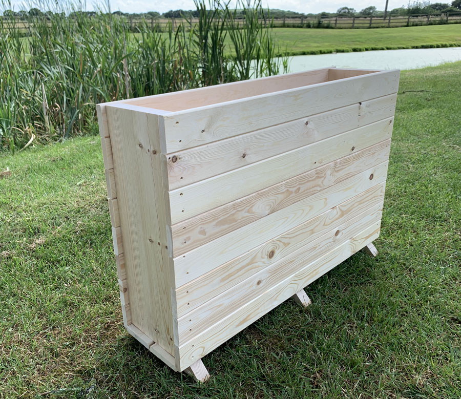 Wooden Flower Garden Planter Box Extra Tall Natural