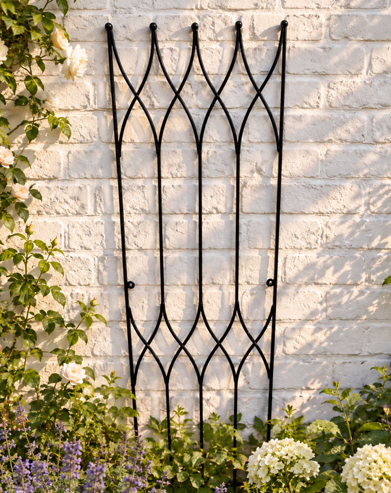 Diamond Design Black Garden Trellis Panel