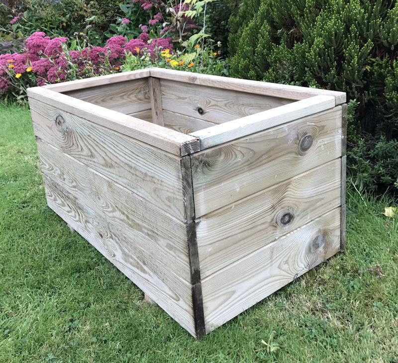 Wooden Garden Outdoor Planter Plant Trough Extra Large UK Garden