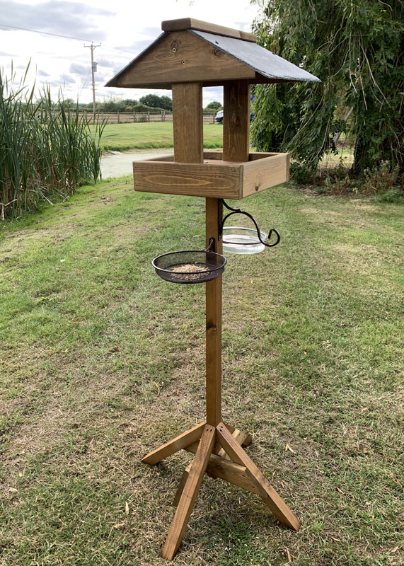 Wooden Bird Table Feeding Station Seed and Water READY MADE