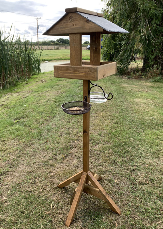 Wooden Bird Table Feeding Station Seed and Water READY MADE UK Garden Products