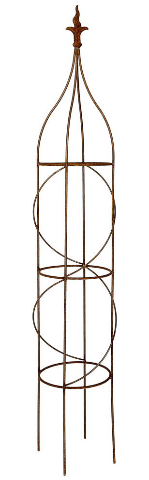 150cm Metal Rust Flame Design Garden Obelisk