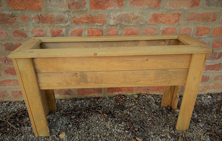 Planter with Legs Trough Wood Ready Made Long