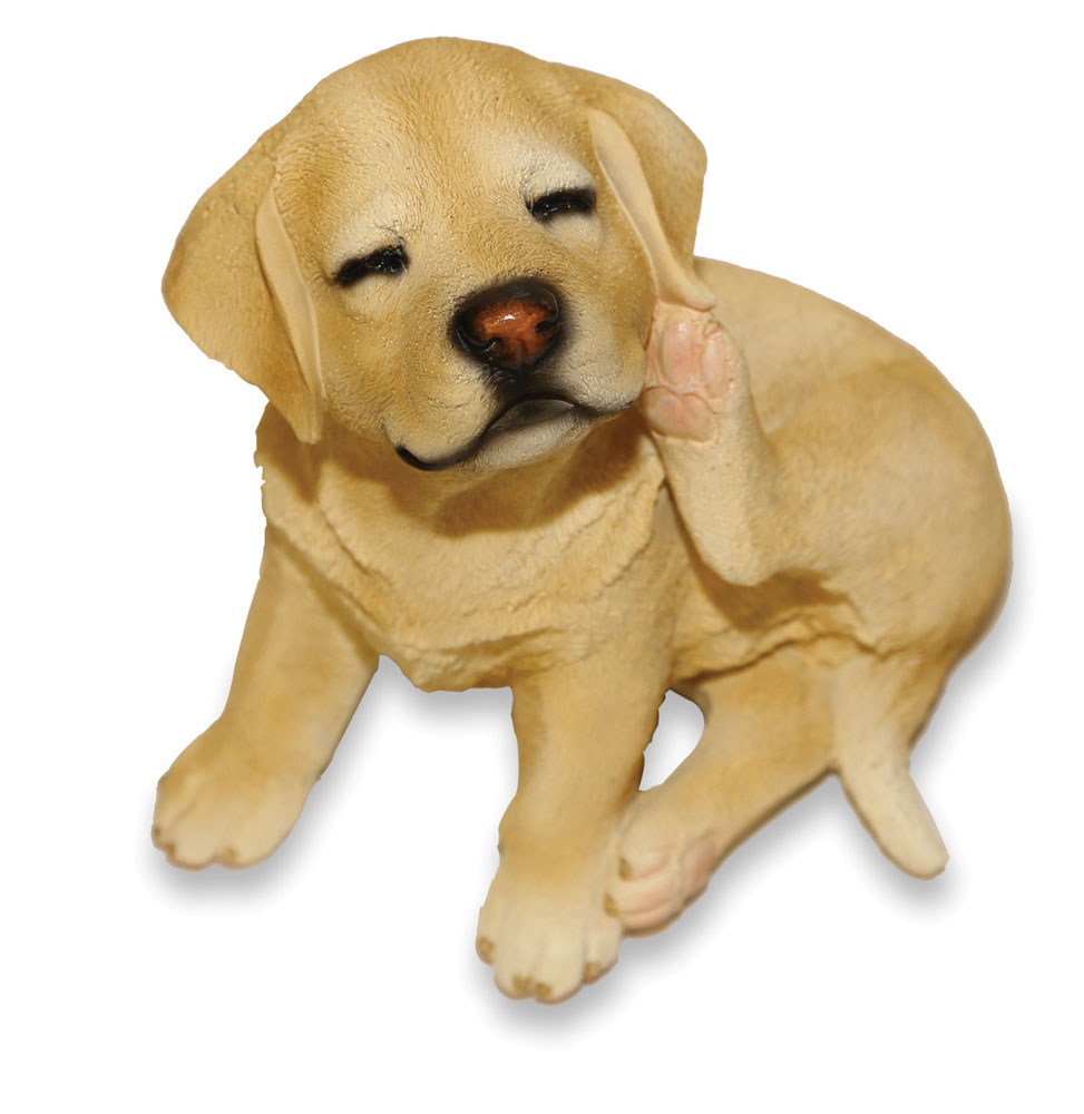 Small Golden Labrador Sitting - Garden Ornament