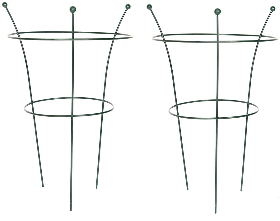 Set of 2 x Medium Green Peony Cage Plant Supports