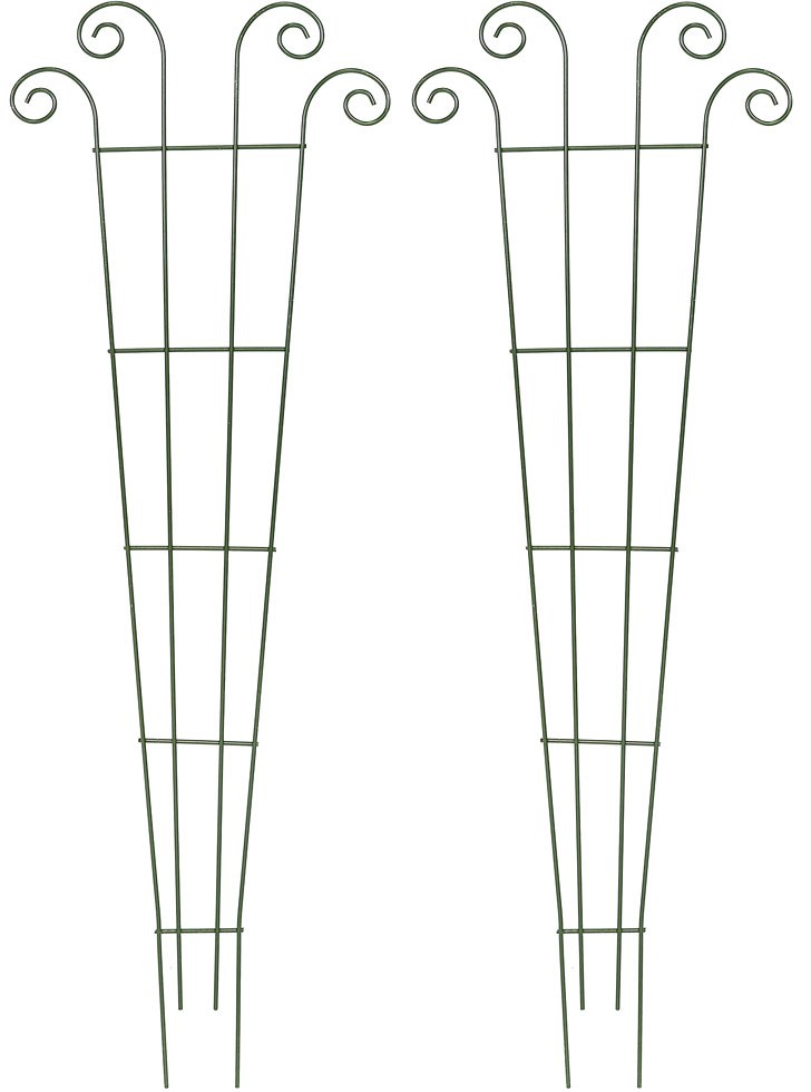 Ruddings Wood Set of 2 Green Metal Pot Trellis Plant Support