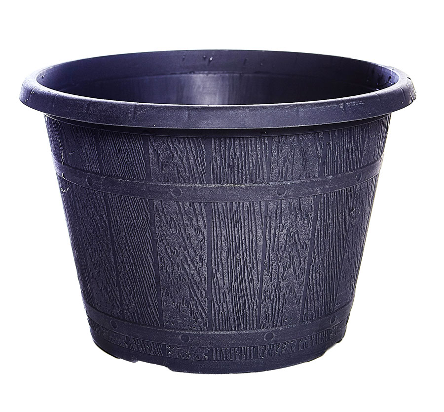 30cm Plastic Garden Pot Planter Grey Design