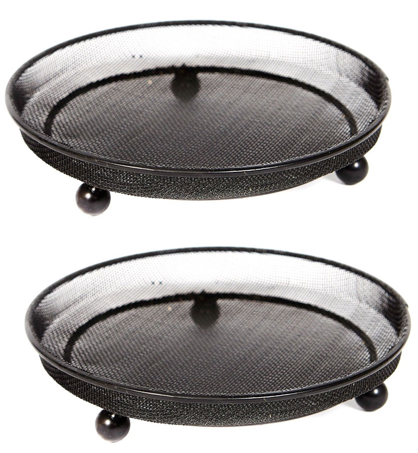 Set of 2 x Wild Bird Raised Metal Mesh Tray Ground Feeders