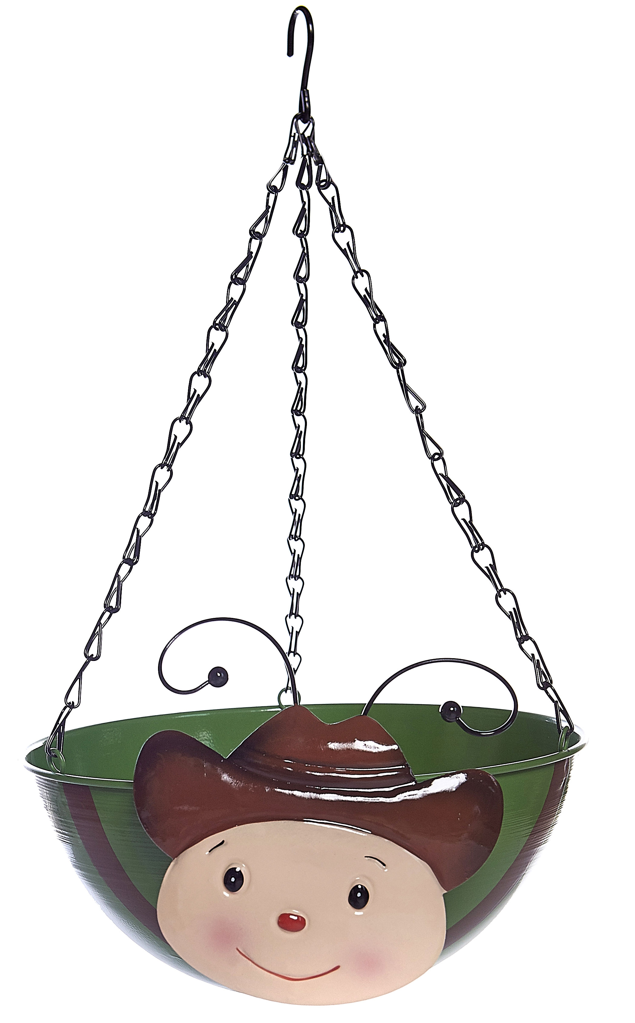 Novelty Cowboy Metal Hanging Basket