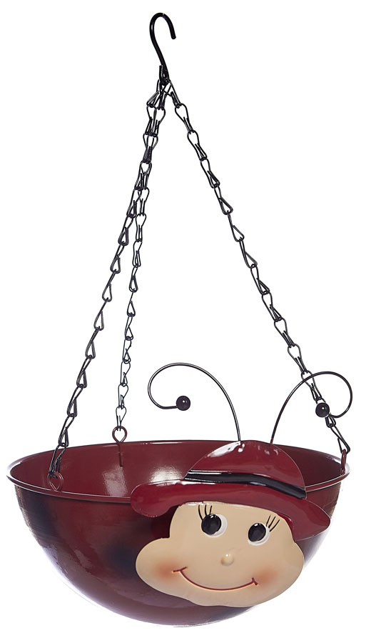 Novelty Ladybird Metal Hanging Basket 