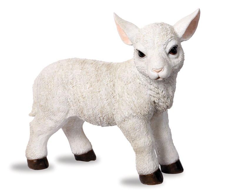 White Standing Large Lamb - Garden Ornament