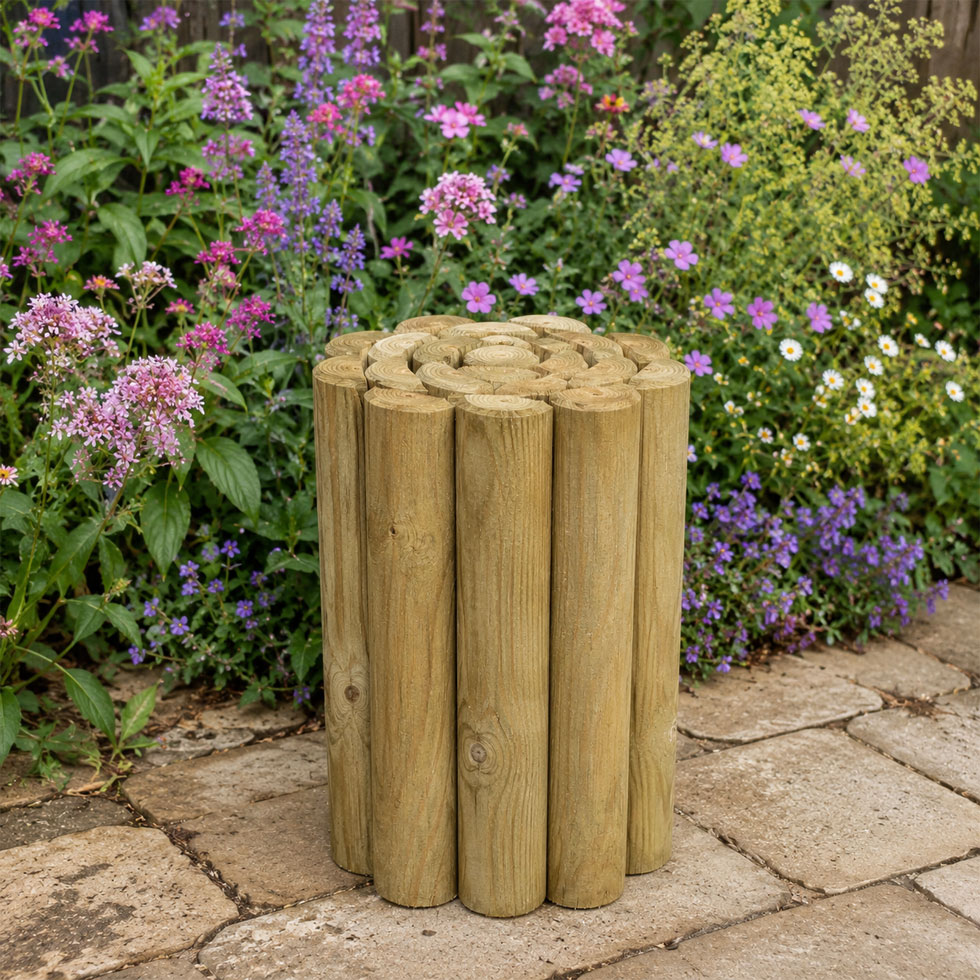 Log Roll Edging - 1.8 metres long x 450mm high - Log Rolls