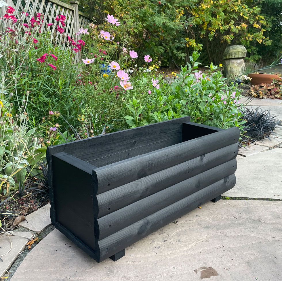 Wood Plant Black Planter Outdoor