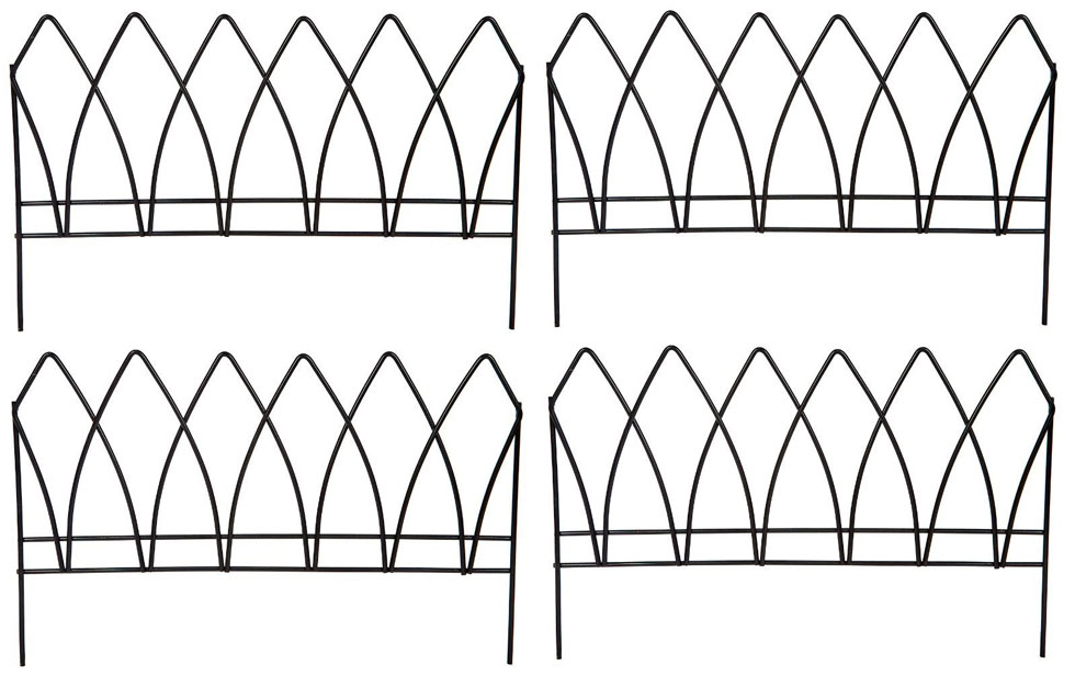 Set of 4 x Heavy Duty Metal Garden Border Edging 