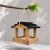 Hanging Wooden Bird Feeding Table Protective Black Roof Garden Bird Feeder - view 1