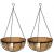 Set of 2 x 14" (35cm) Metal Hanging Baskets with Chains & Coco liners. - view 1