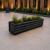 Black Rustic Log Style Wooden Trough Planter Long Heavy Duty Garden Planter 130cm - view 3