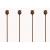 Set of 4 x 120cm Natural Rust Metal Poppy Design Flower Plant Support Stakes - view 1
