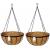 Set of 2 x 16" Metal Hanging Baskets with Chains & Coco liners. - view 1