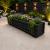 Black Rustic Log Style Wooden Trough Planter Long Heavy Duty Garden Planter 130cm - view 1