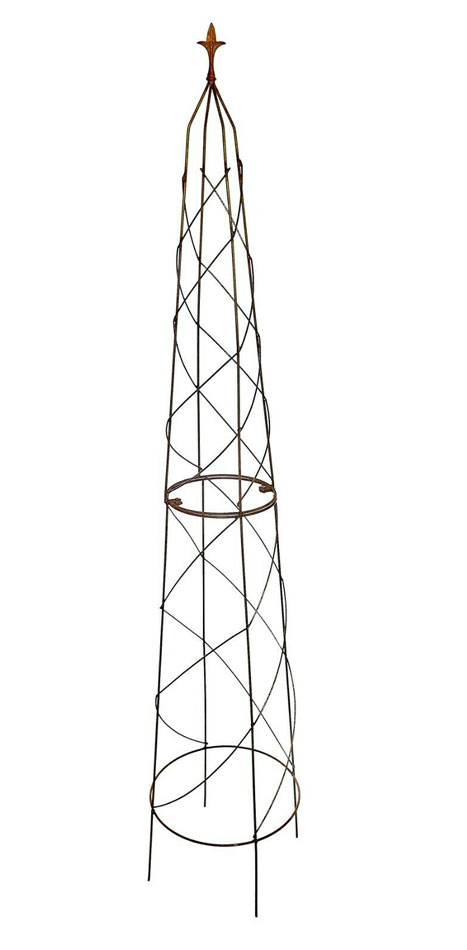 Ruddings Wood 167cm Orton Natural Rust Metal Garden Obelisk